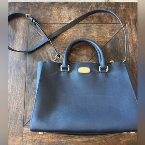 Michael Kors Navy Blue Handbag short and long strap